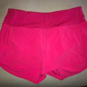 Lululemon Speed Up 4" Shorts Size 6 SONIC PINK